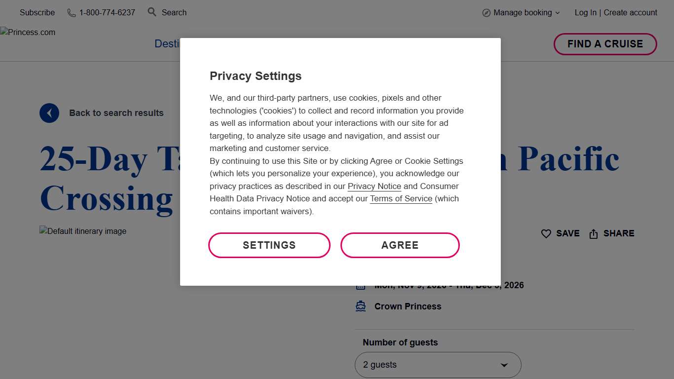 25-Day Tahiti, Hawaii & South Pacific Crossing